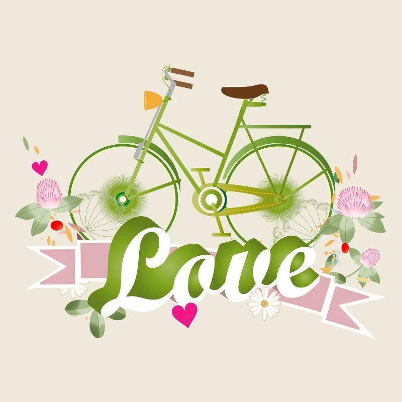 Vélo vert conçu avec beaucoup d’amour