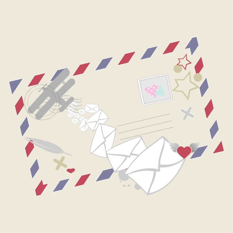 Airmail Rahmen mit Briefen & Postflugzeug Symbol