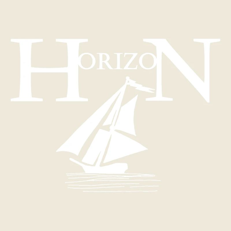 Weißes Boot und Horizont