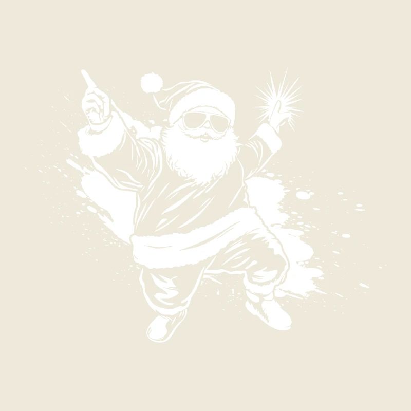 Festlicher Weihnachtsmann mit funkelndem Geschenk