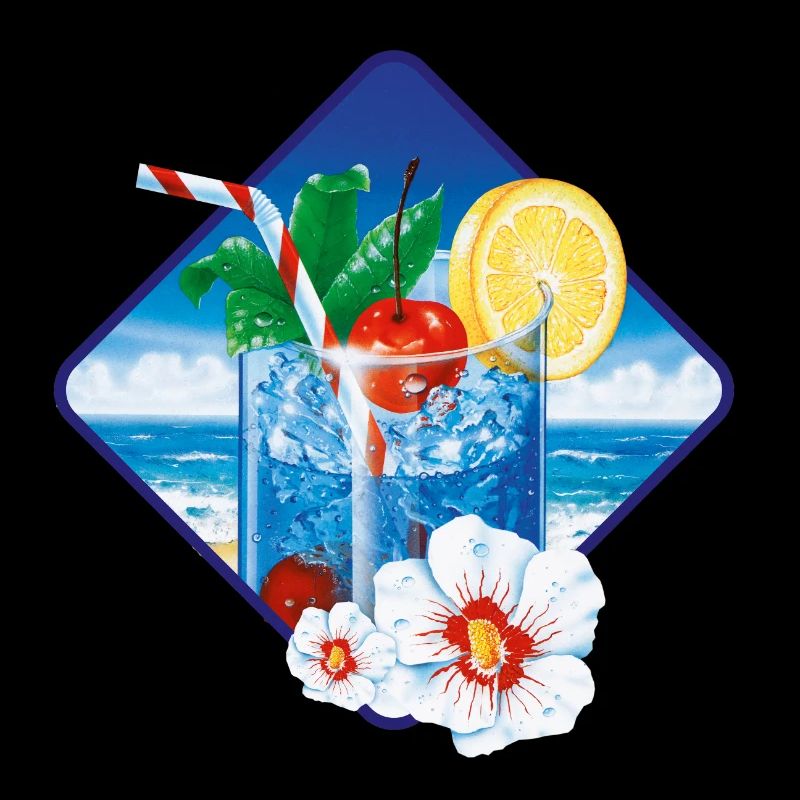Tropischer Stranddrink im Eisglas