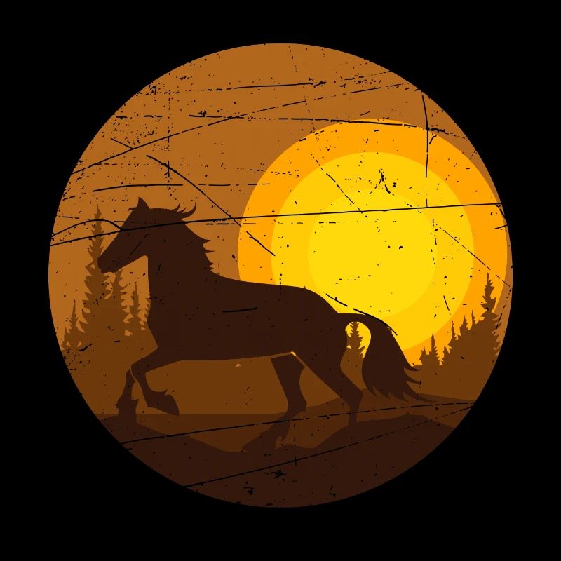 Cheval au coucher du soleil