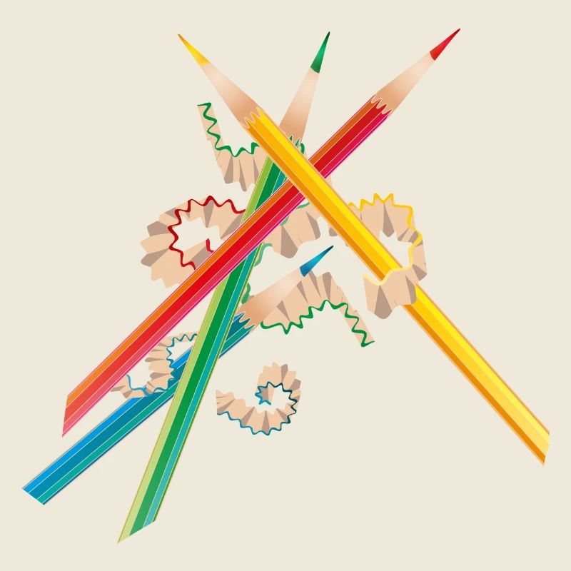 Colorful crayons freshly sharpened