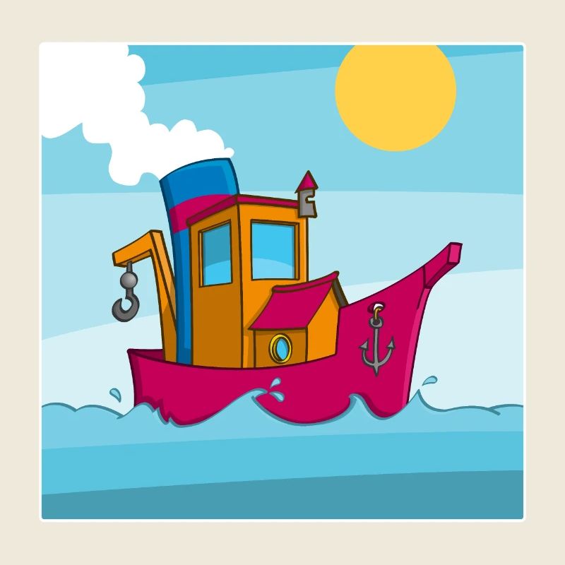 Buntes Bild eines lustigen Schleppers