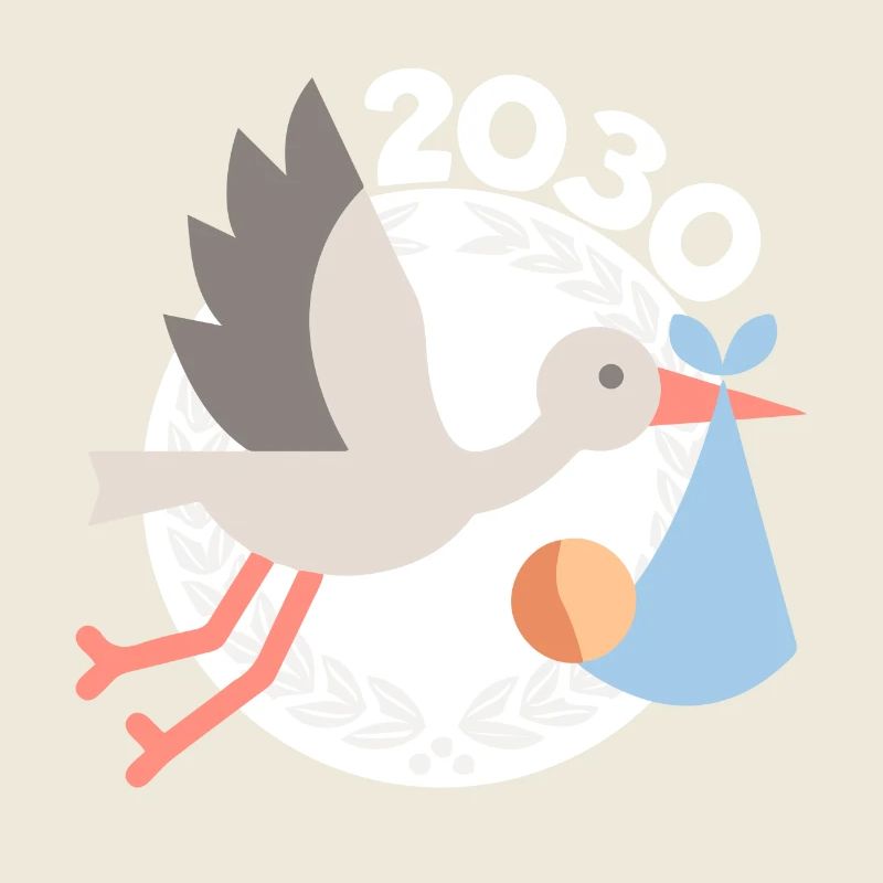 Cigogne avec bébé 2030