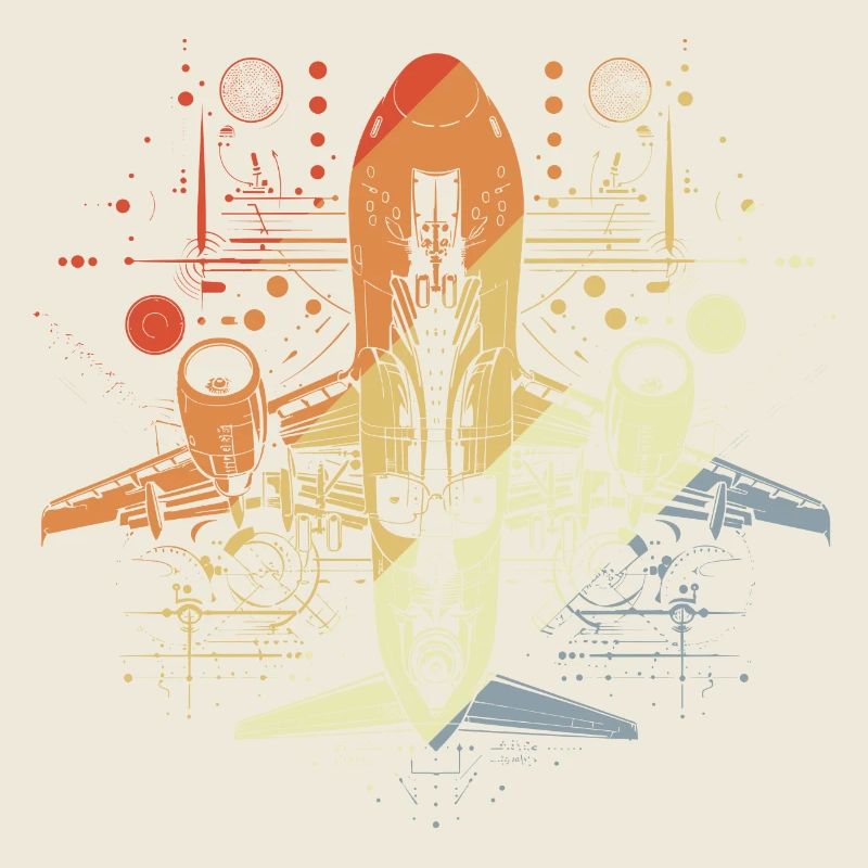 Dessin d’avion Look rétro