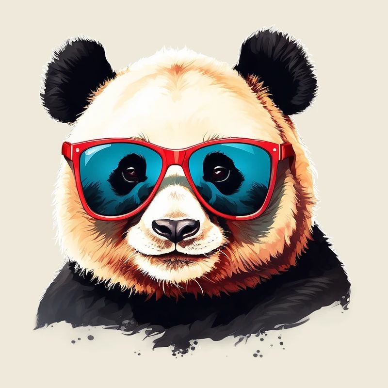 Schlauer Panda Bär Mit cooler Sonnenbrille