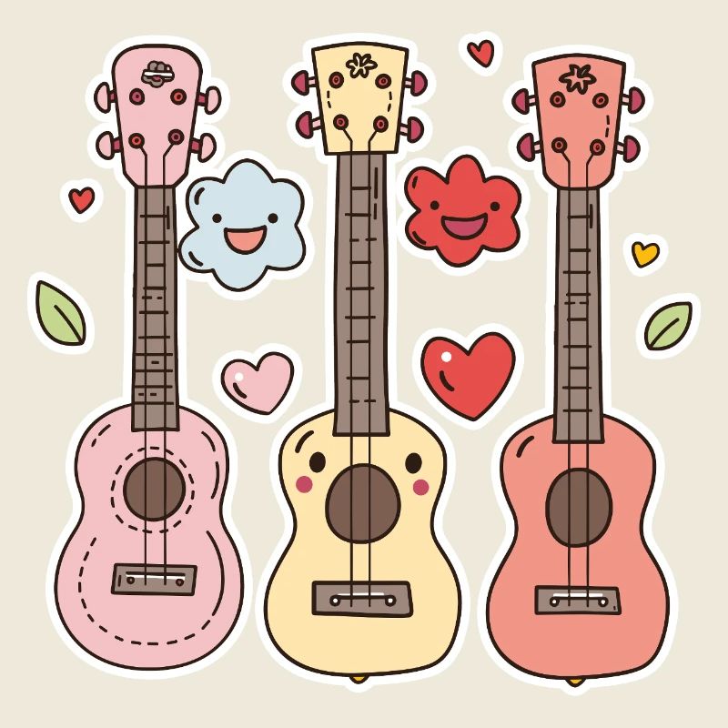 Ukulele Cartoon-Stil