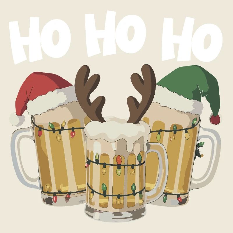 Weihnachtsbier Trio mit Lichtern Ho Ho Ho Bier