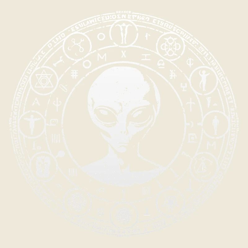 Chemise Alien Cosmic Symbols Mystical Design