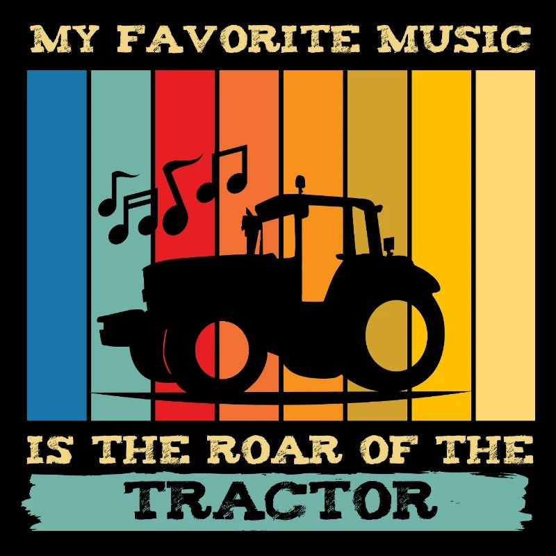 Musik auf dem Bauernhof: Traktor in Regenbogenfarben