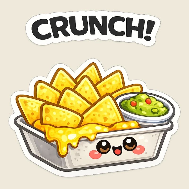 Dessin animé Cheese Nachos Kawaii