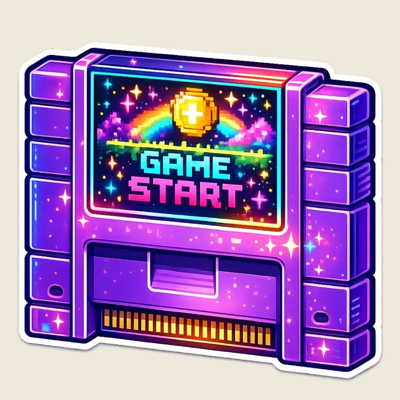 Retro Arcade Start Neon