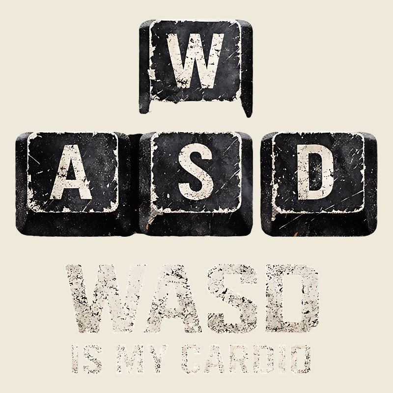 Clavier de jeu drôle WASD Mon Cardio Gamer