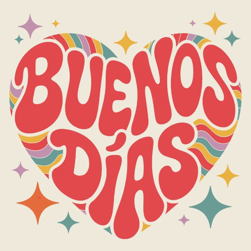 Groovy Buenos Dias Retro Heart