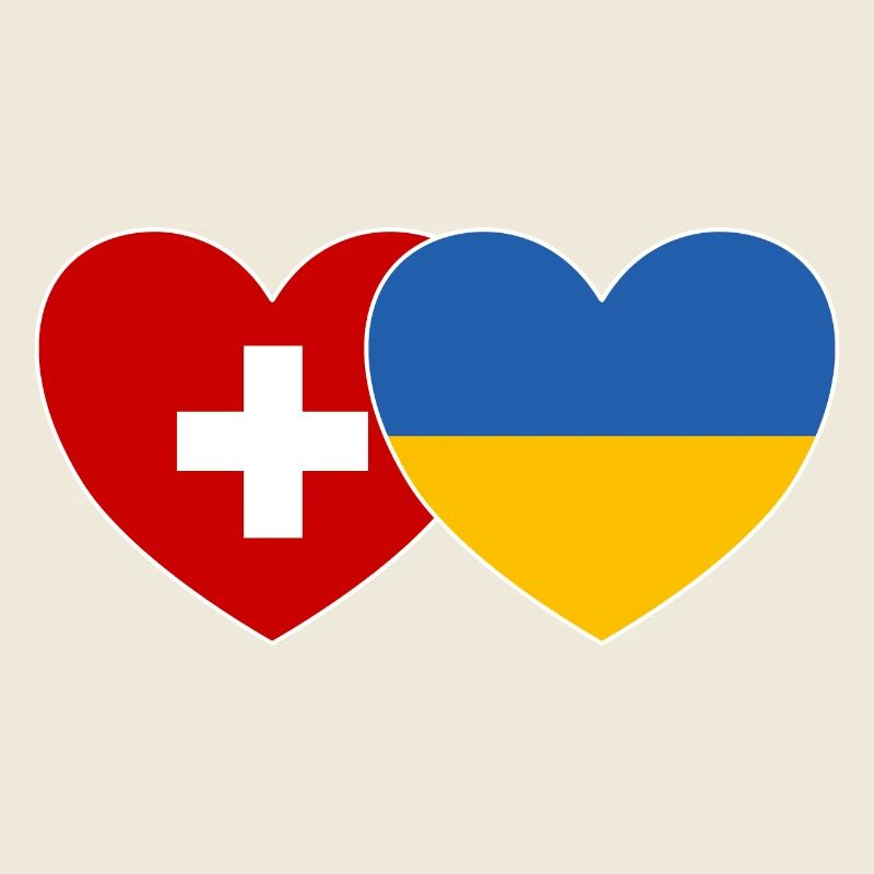 Ukraine Suisse Flag Heart