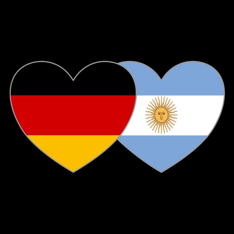 Allemagne Argentine Drapeau Cœur
