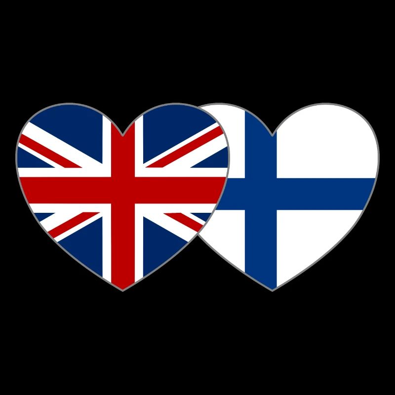 Great Britain Finland Flag Heart