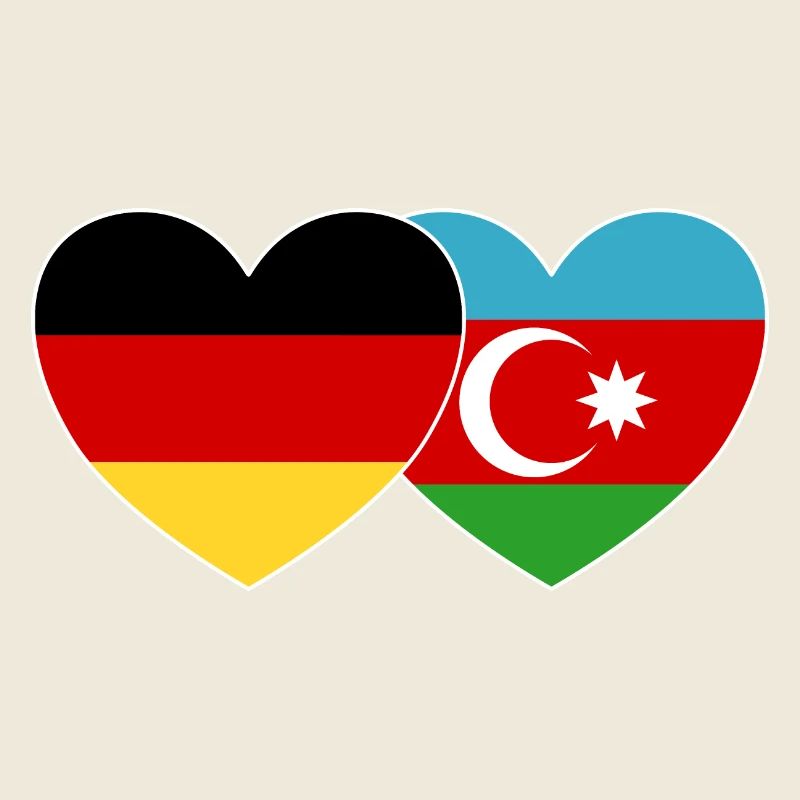 Allemagne Azerbaïdjan Drapeau Cœur