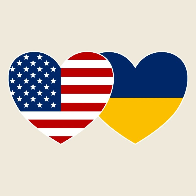 États-Unis Ukraine Flag Heart