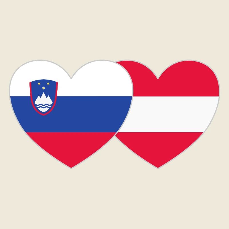 Slovenia Austria Flag Heart