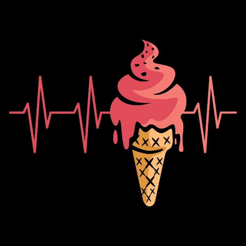 crème glacée battement de cœur dessin animé conception
