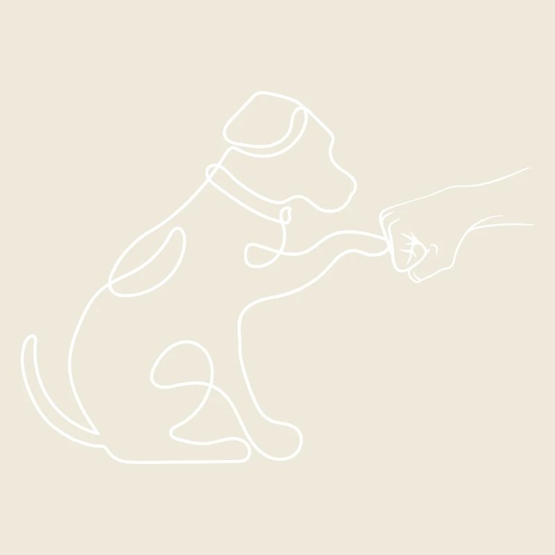 Hand Pointed Dog Minimalist Silhouette
