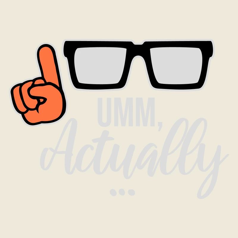 Um Actually Lustig Nerd Klugscheißer Spruch Logo