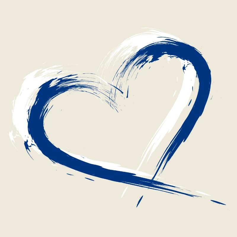 Drapeau brosse coeur drapeau Finlande couleurs bleu blanc