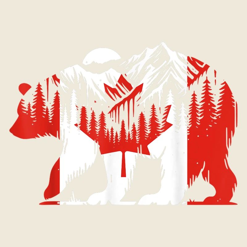 Eisbär Kanadische Flagge Maple Leaf Canada Day