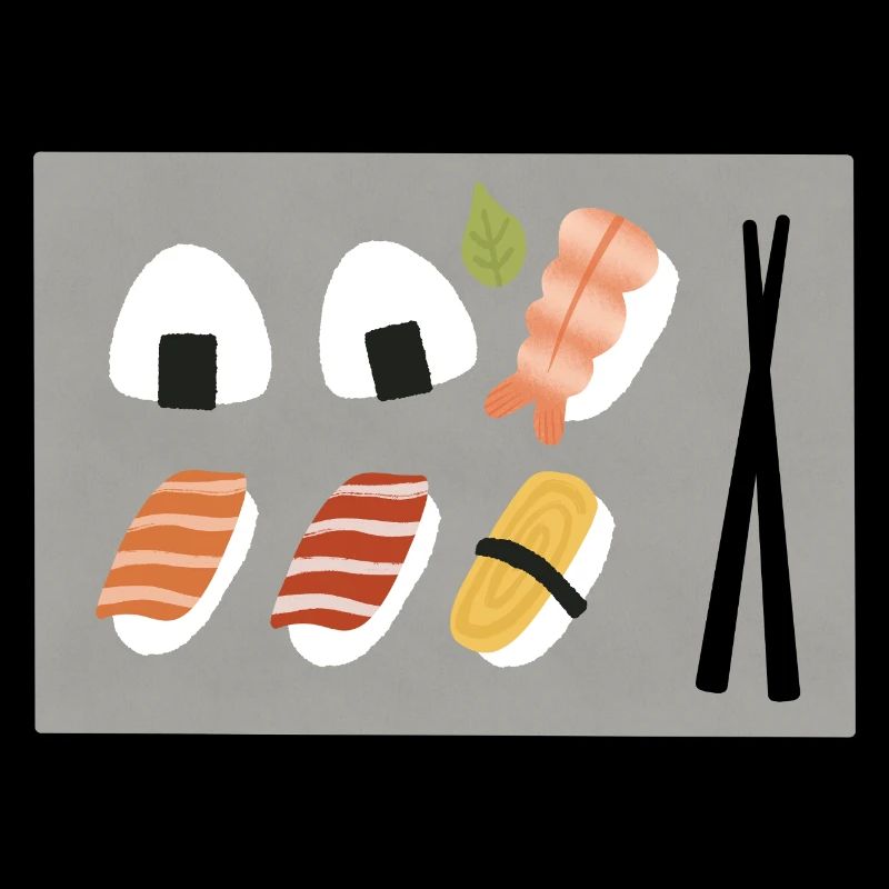 Minimalistisches Sushi-Illustrationsset