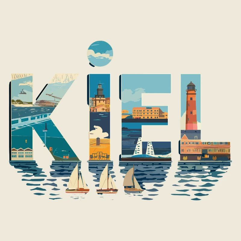  Kiel Hafen Leuchtturm Segelboote Skyline Maritim