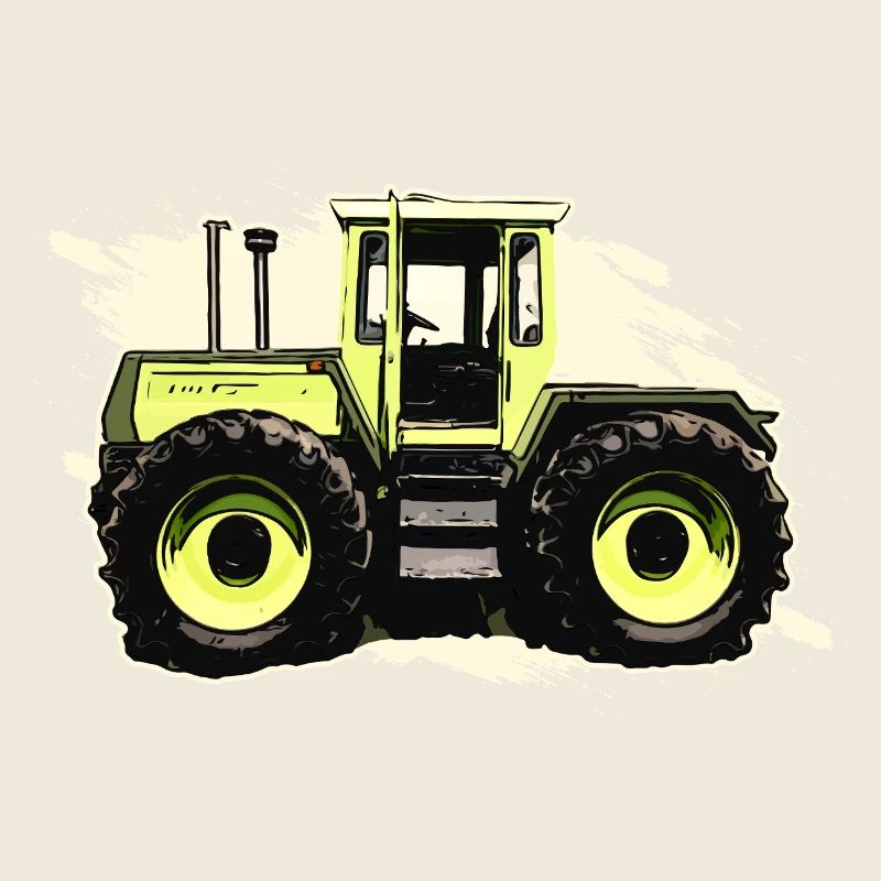 Grüner Traktor im ComicStil