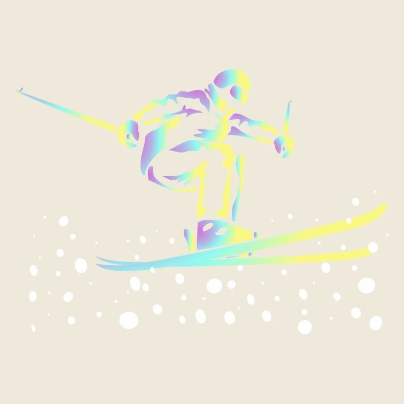 Neon Gradient Ski Jumping