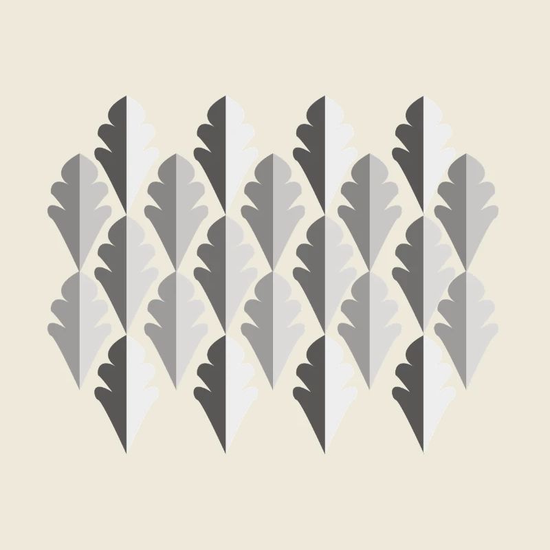 Elegantes Blattmuster in Grautönen