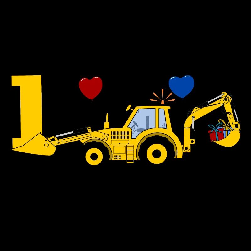 1st birthday excavator tractor