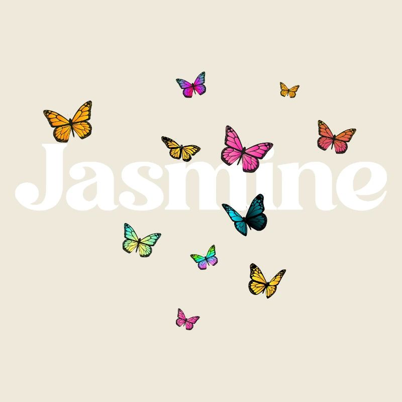 Schöner Mädchenname mit Schmetterlingen JASMINE