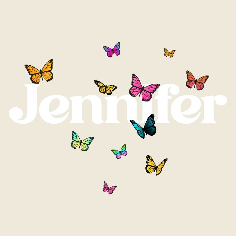 Schöner Mädchenname mit Schmetterlingen JENNIFER