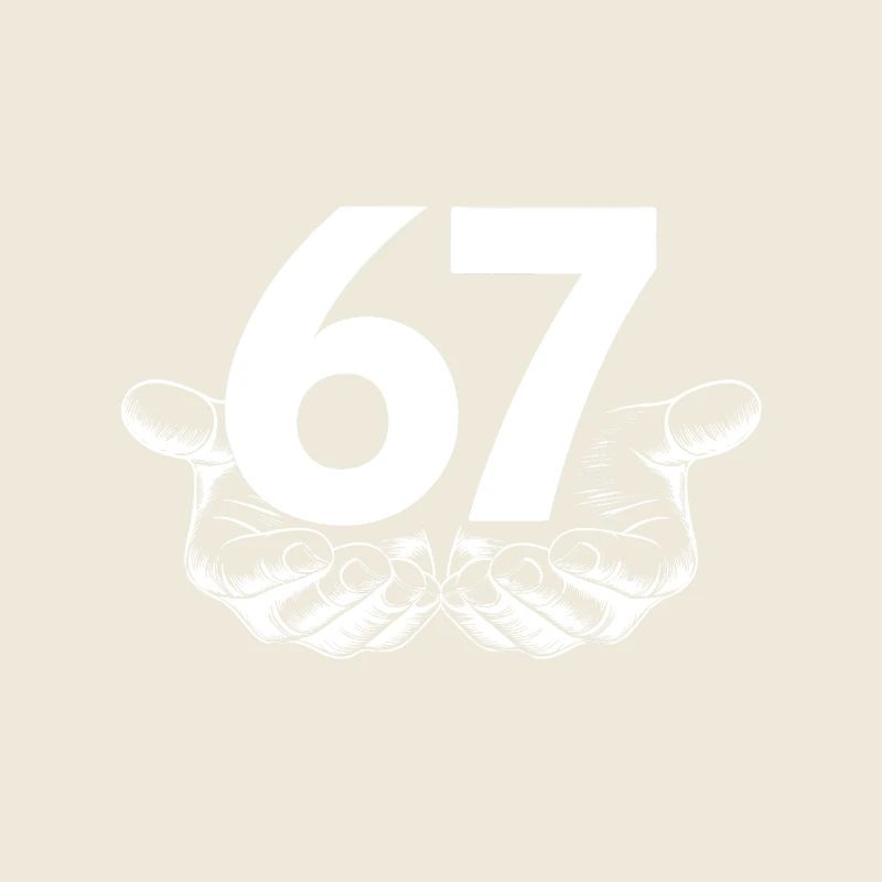 Six Seven 6 7 Meme Fun Design with Hands