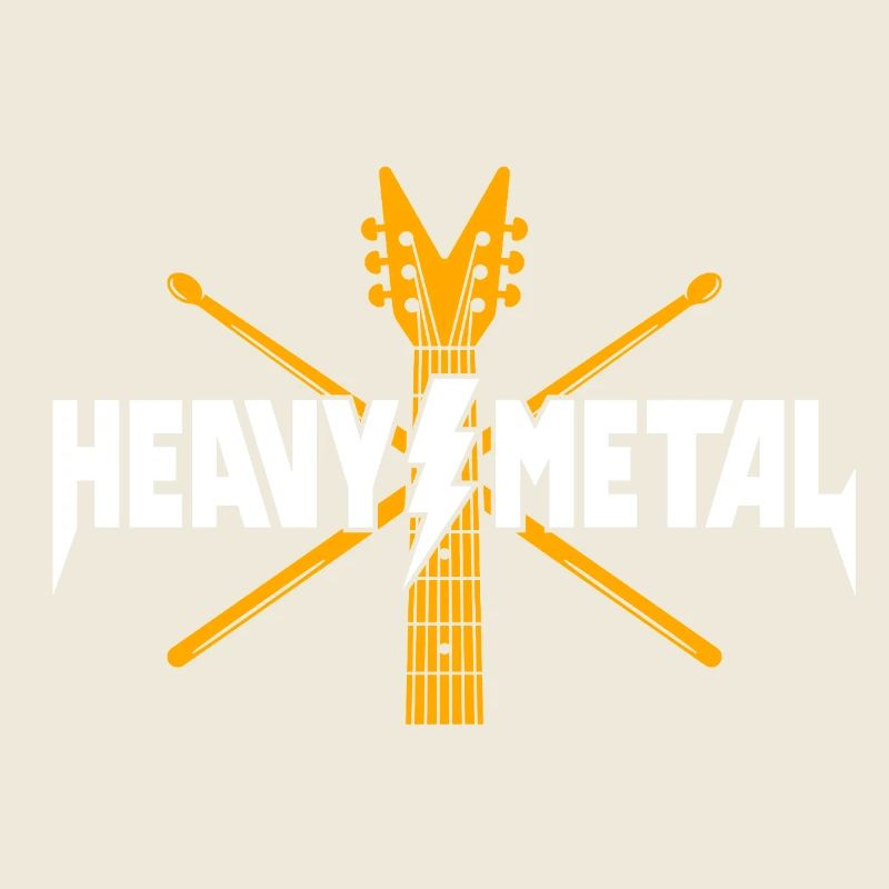 Logo de guitare heavy metal