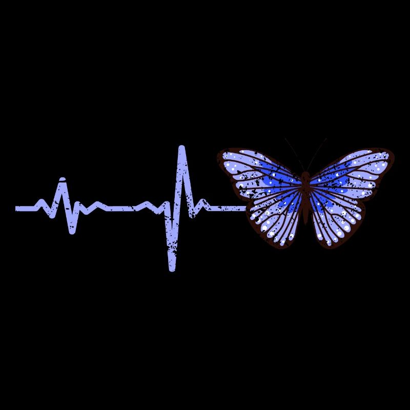 Heartbeat papillon bleu cadeau