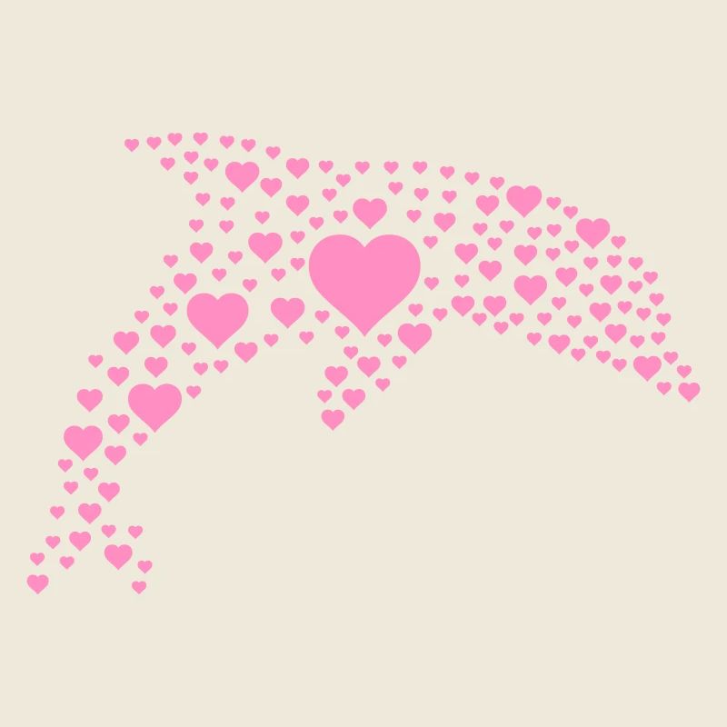 Delfin mit kleinen Herzen