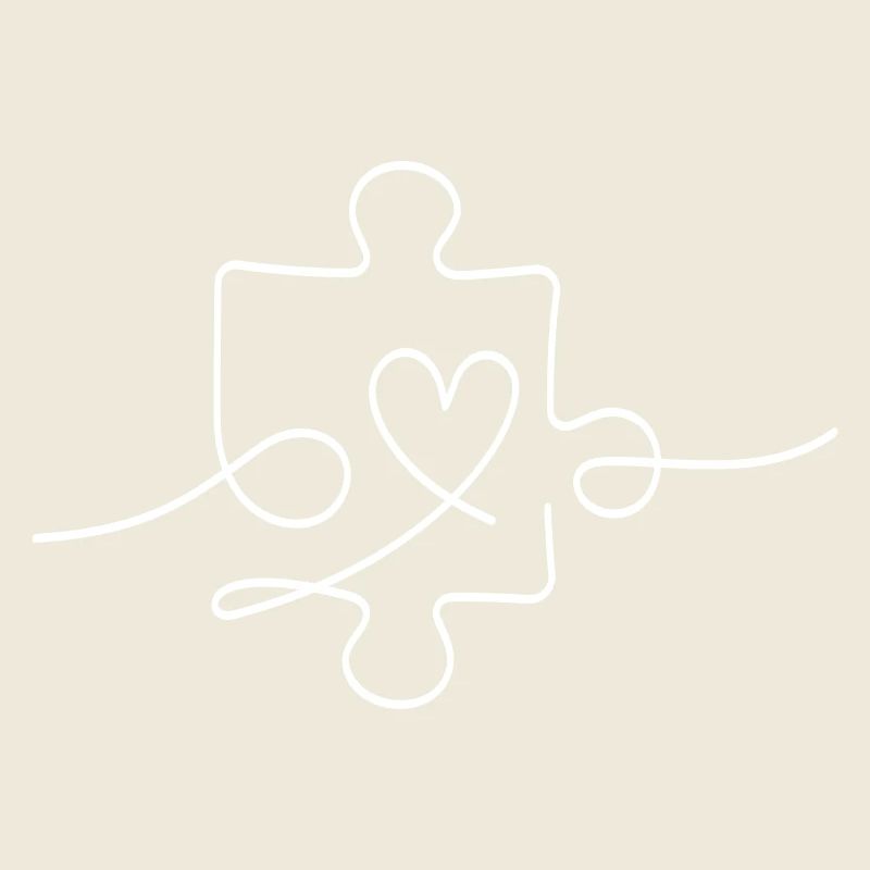 Puzzle Linie mit Herz