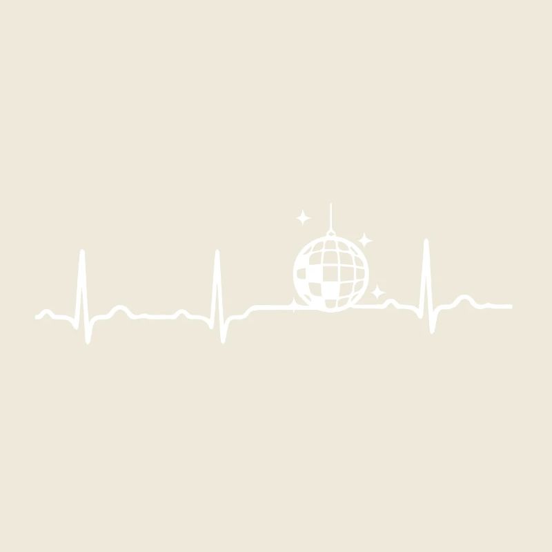 GIFT - EKG HEARTLINIE DISCOKUGEL White