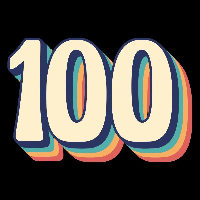 Vintage Retro Zahl 100 Einhundert T-Shirt