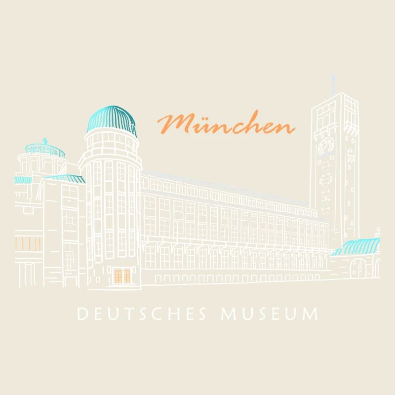 Munich Deutsches Museum Hand Drawing