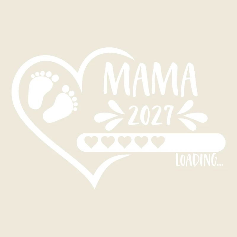Mama 2027 loading Herz Mädchen Junge Babyfüße 