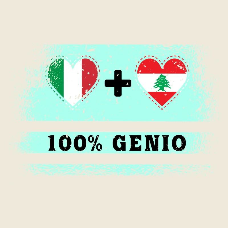 Italien und Libanon 100% geniale Flagge