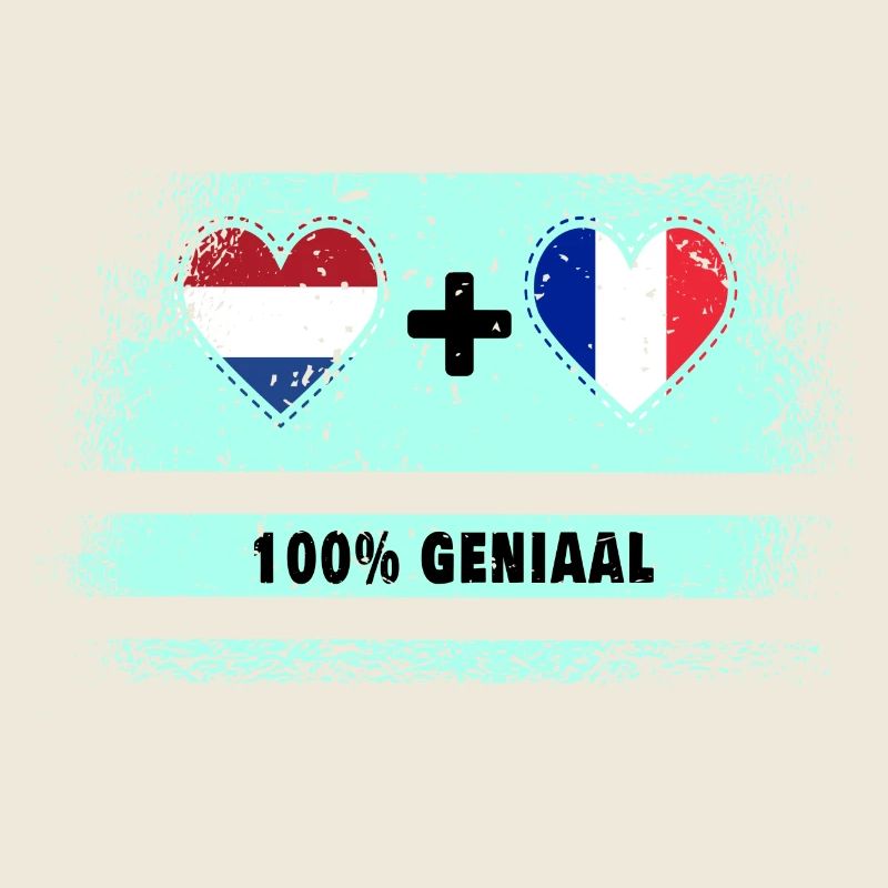 Drapeau 100% Genius de la France et des Pays-Bas