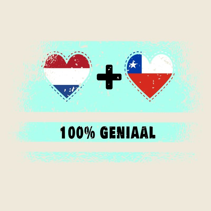 Drapeau 100% Genius du Chili et des Pays-Bas